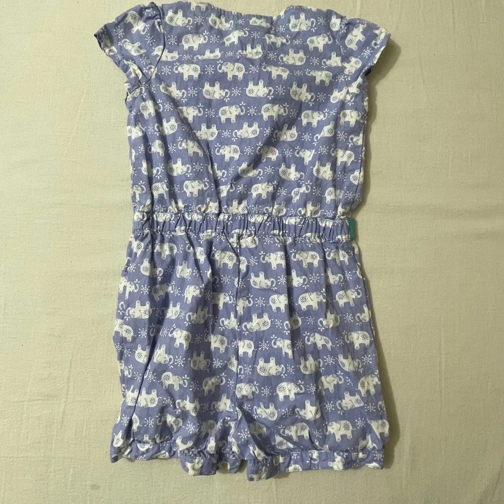 Gymboree Girls 5T Purple Elephant Print Romper Jumpsuit Adorable‎ Cute Cotton